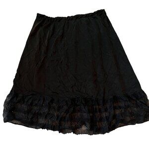 Vintage Black Slip w/Lace Trim Size Medium